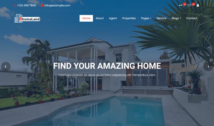 现代房地产资源平台网站模板